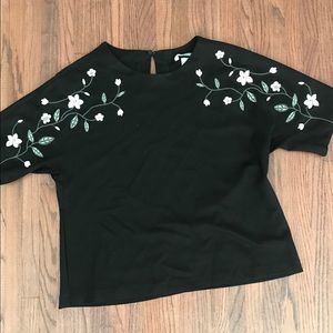 Black floral top